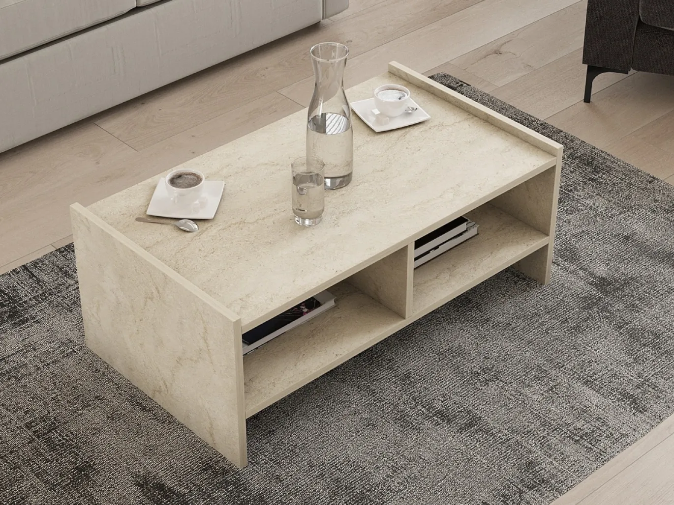 Salontafel Pera Travertinlook 90cm