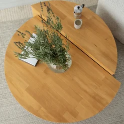 Salontafel Podium Hout Naturel Ø90cm