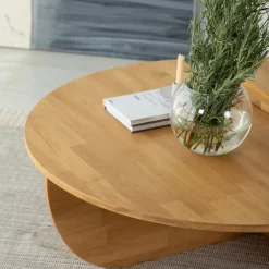 Salontafel Podium Hout Naturel Ø90cm