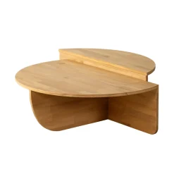 Salontafel Podium Hout Naturel Ø90cm