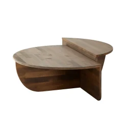 Salontafel Podium Hout Walnoot Ø90cm