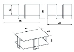 Salontafel Polka Wit Marmerlook/Goud