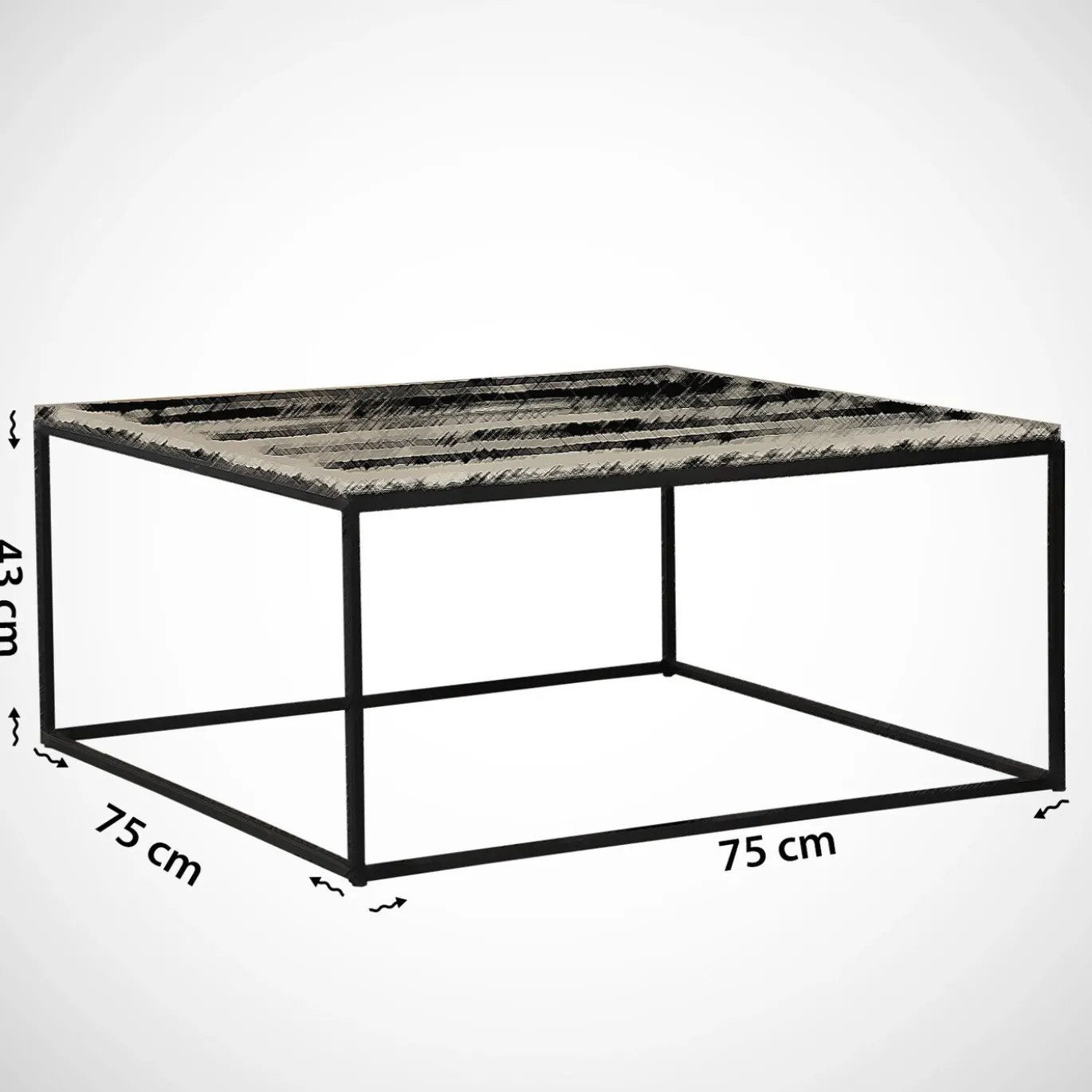 Salontafel Poly Melamine Zwart Wit