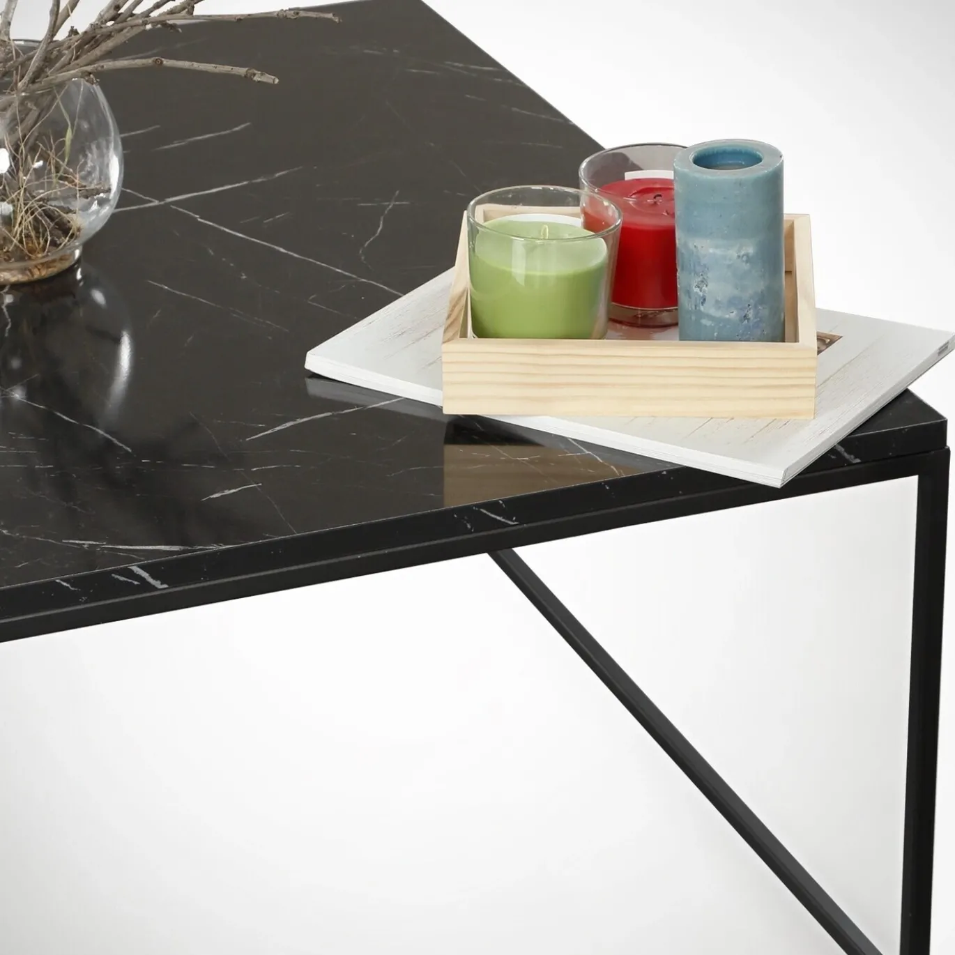 Salontafel Poly Melamine Zwart Wit