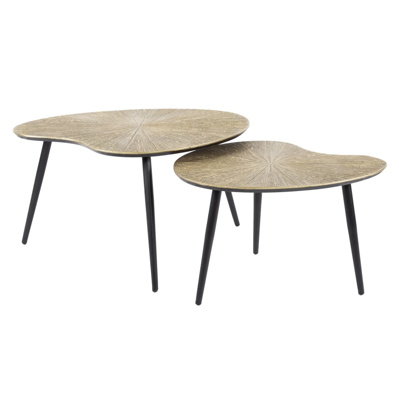 Salontafel Ray Metal Niervormig Brons Set van 2 - Giga Meubel