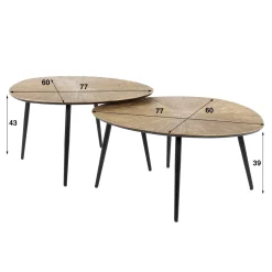 Salontafel Ray Metal Organisch Brons Set van 2 - Giga Meubel