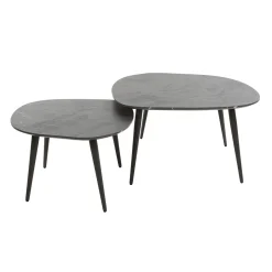 Salontafel Rock Set van 2 Organisch Keramieklook - Giga Meubel