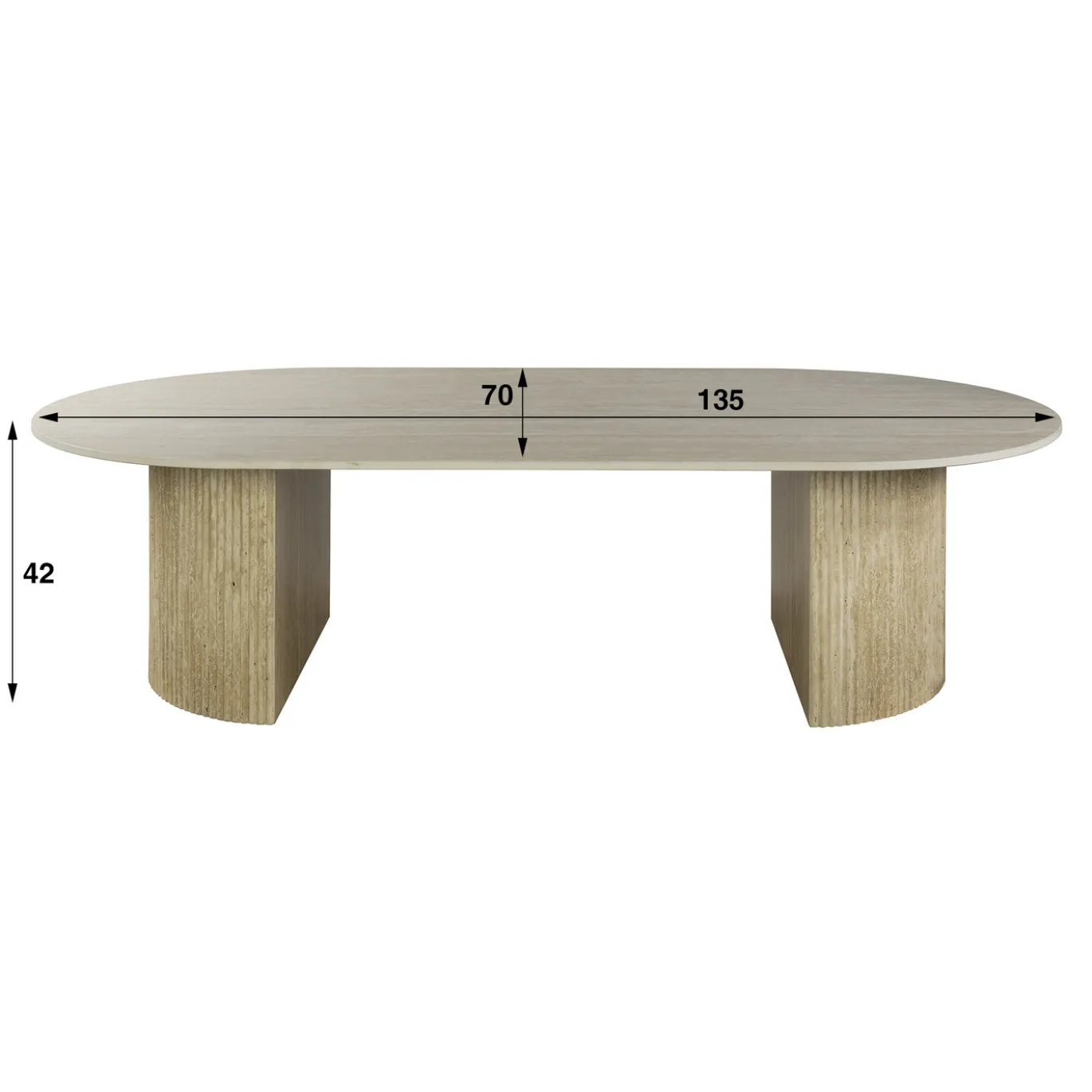 Salontafel Romano Arch 135cm 3d Keramiek Travertin - Giga Meubel