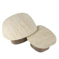 Salontafel Romano Kiezel Travertinlook Set van 2 - Giga Meubel