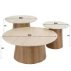 Salontafel Romano Rond Taps Travertinlook Set van 3 - Giga Meubel