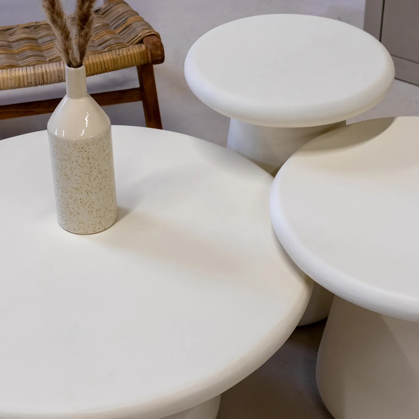 Salontafel Romy Beige Rond 50cm - Giga Meubel