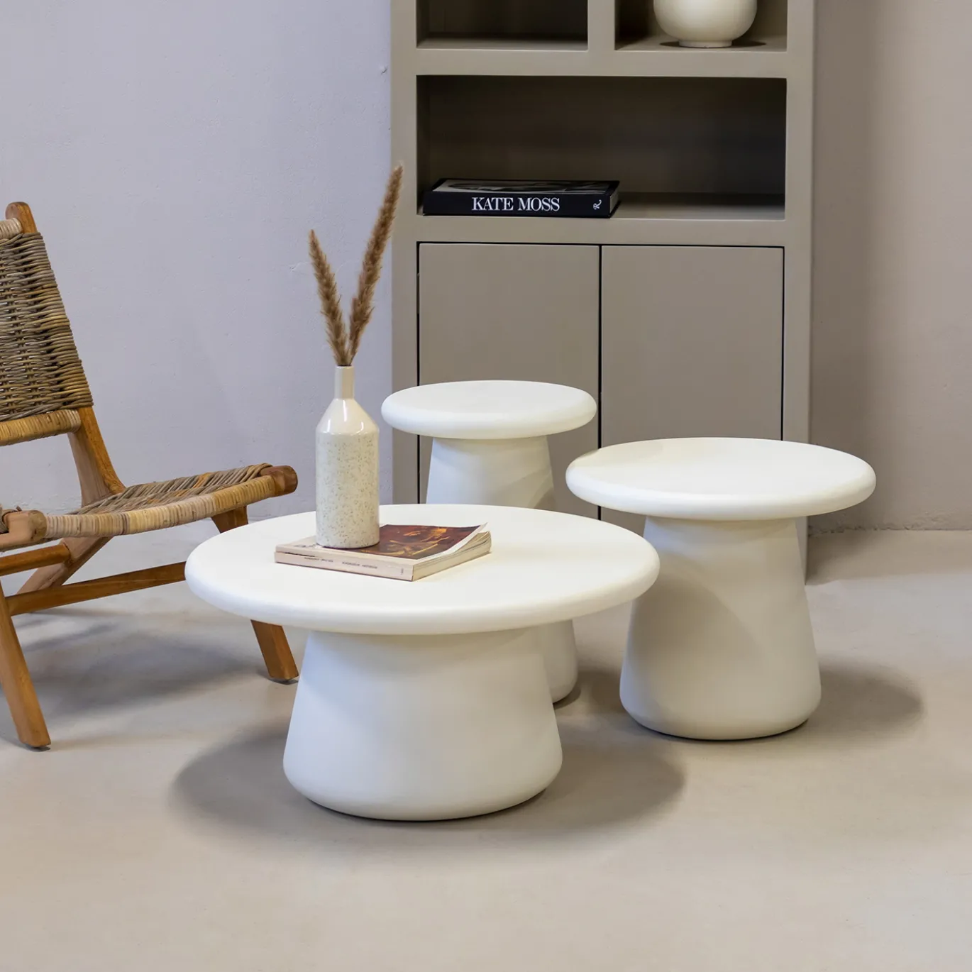 Salontafel Romy Beige Rond 50cm - Giga Meubel