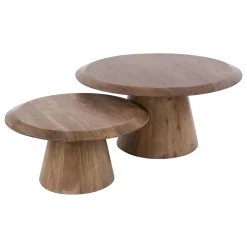 Salontafel Rona Massief Acacia Bruin Set Van 2 - Giga Meubel