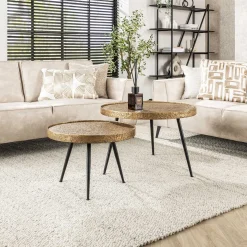Salontafel Rond Metallic Set van 2 - Giga Meubel