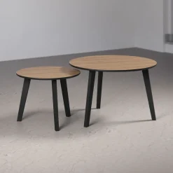 Salontafel Ronin Naturel/Zwart Set van 2