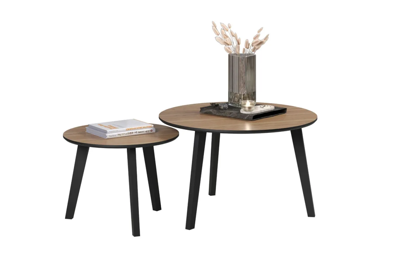 Salontafel Ronin Naturel/Zwart Set van 2