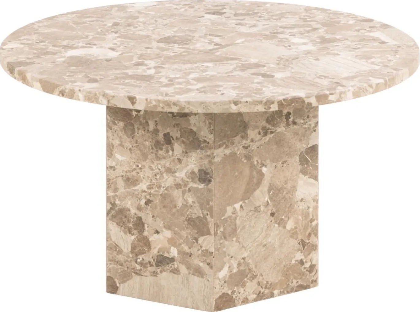 Salontafel Rovan Marmer Bruin Latte Ø80x42cm - Giga Living