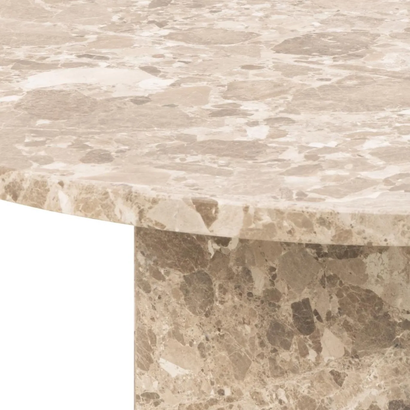 Salontafel Rovan Marmer Bruin Latte Ø80x42cm - Giga Living