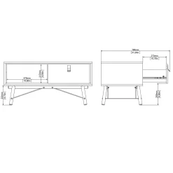 Salontafel Ry Noten Mat Zwart - Giga Living