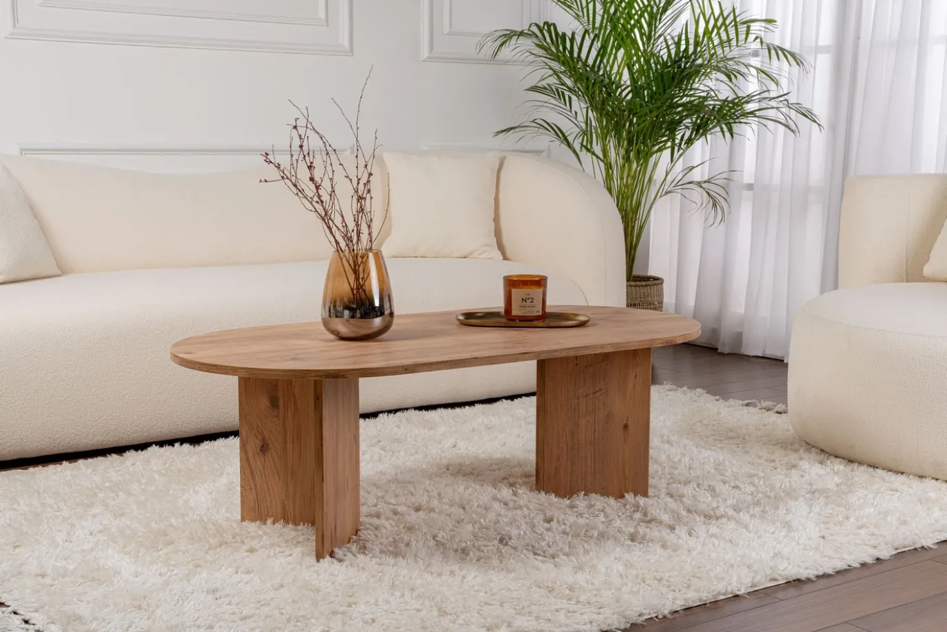 Salontafel Sable Ovaal Bruin 120cm