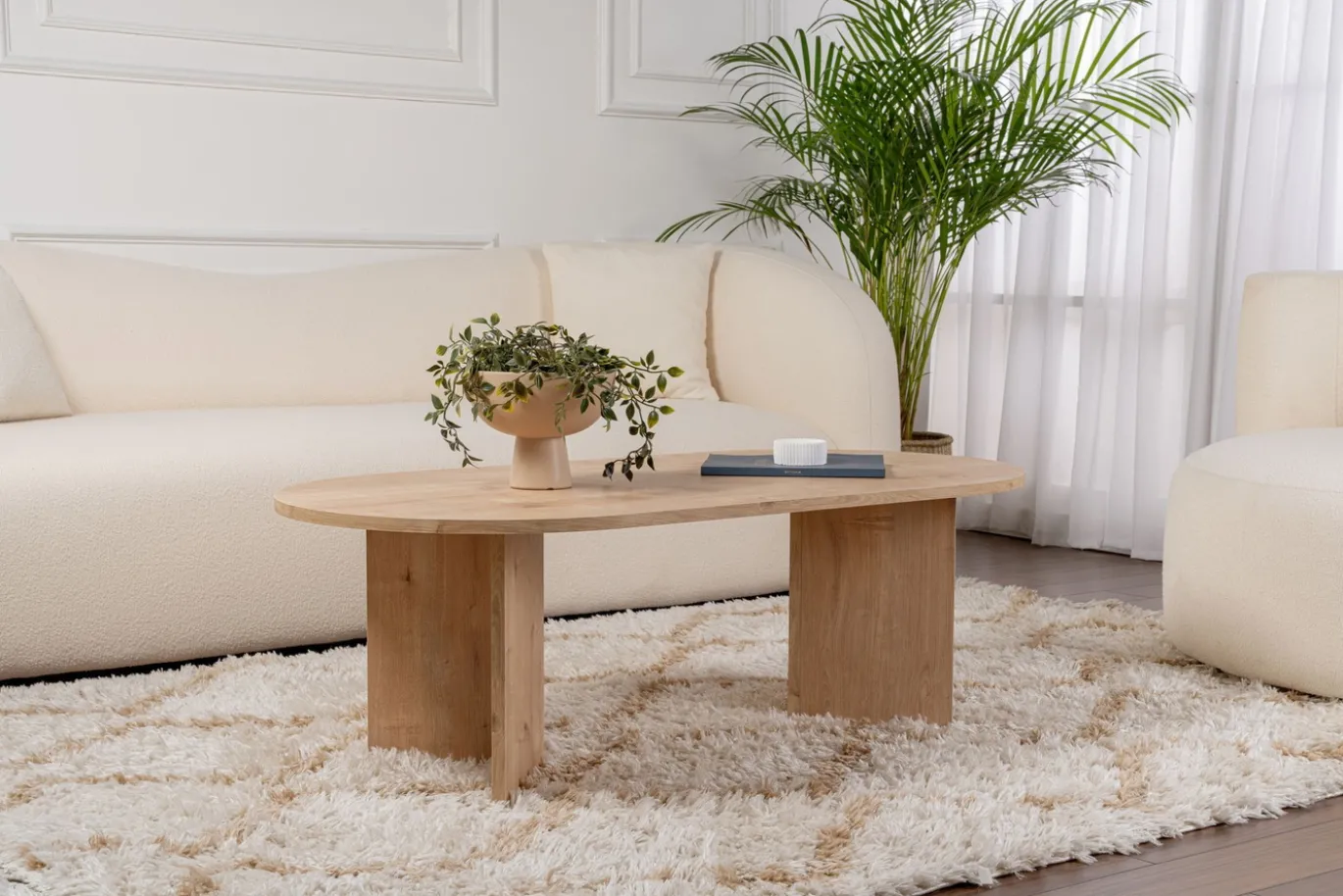 Salontafel Sable Ovaal Naturel 120cm