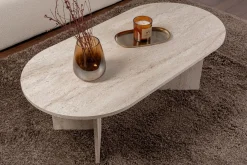 Salontafel Sable Ovaal Travertinlook 120cm