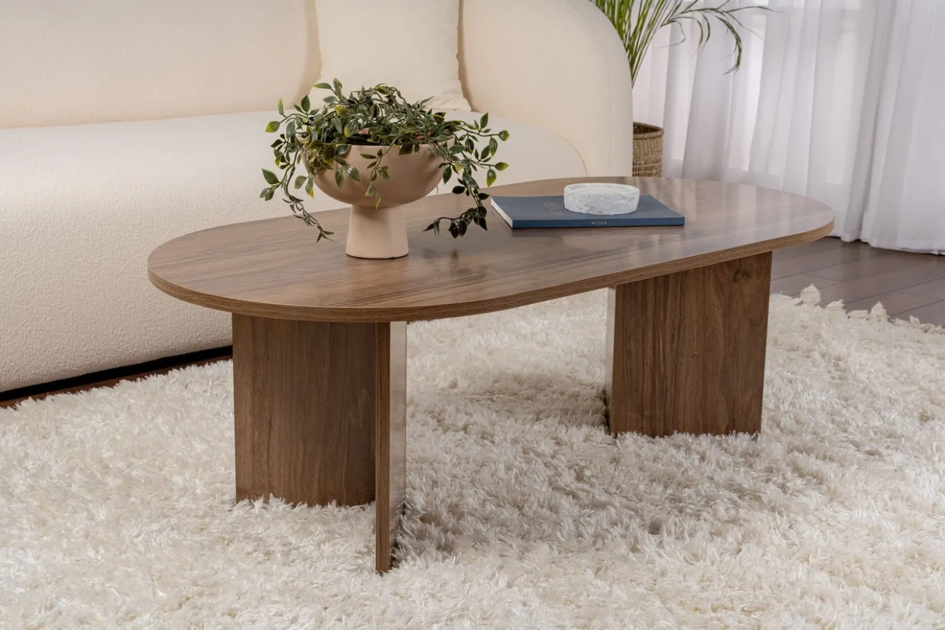 Salontafel Sable Ovaal Walnoot 120cm