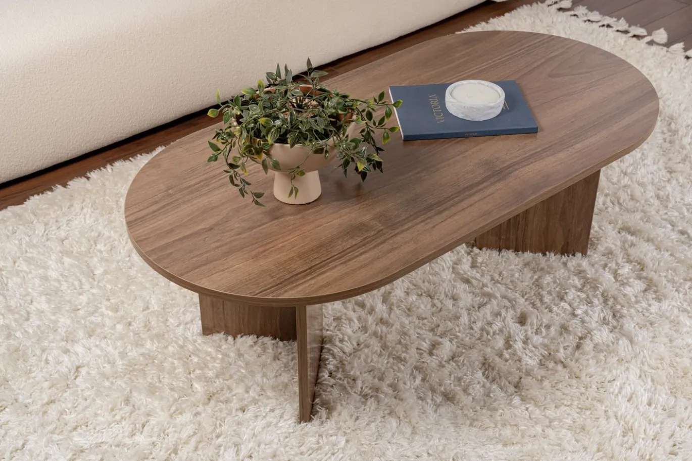 Salontafel Sable Ovaal Walnoot 120cm