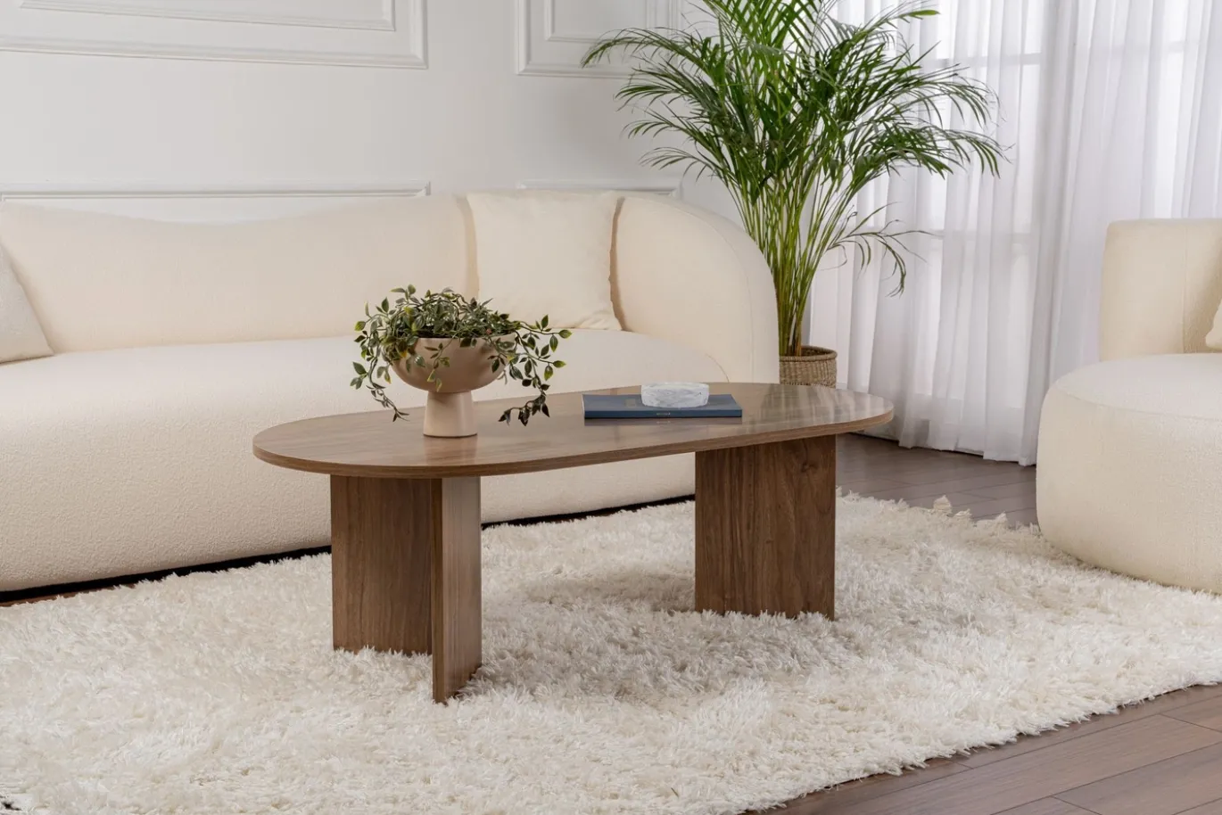 Salontafel Sable Ovaal Walnoot 120cm
