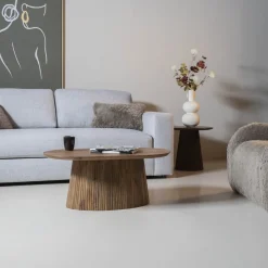 Salontafel Salvador Naturel Ovaal 90cm - Giga Meubel