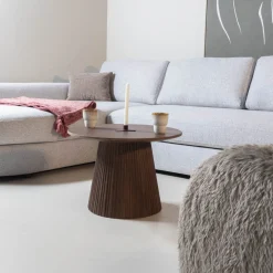 Salontafel Salvador Walnoot Rond 60cm - Giga Meubel