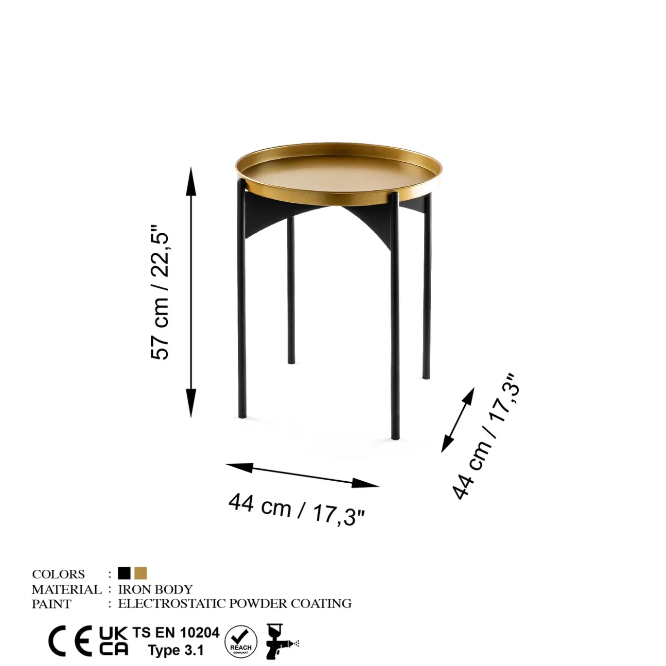 Salontafel Samuel Goud/Zwart