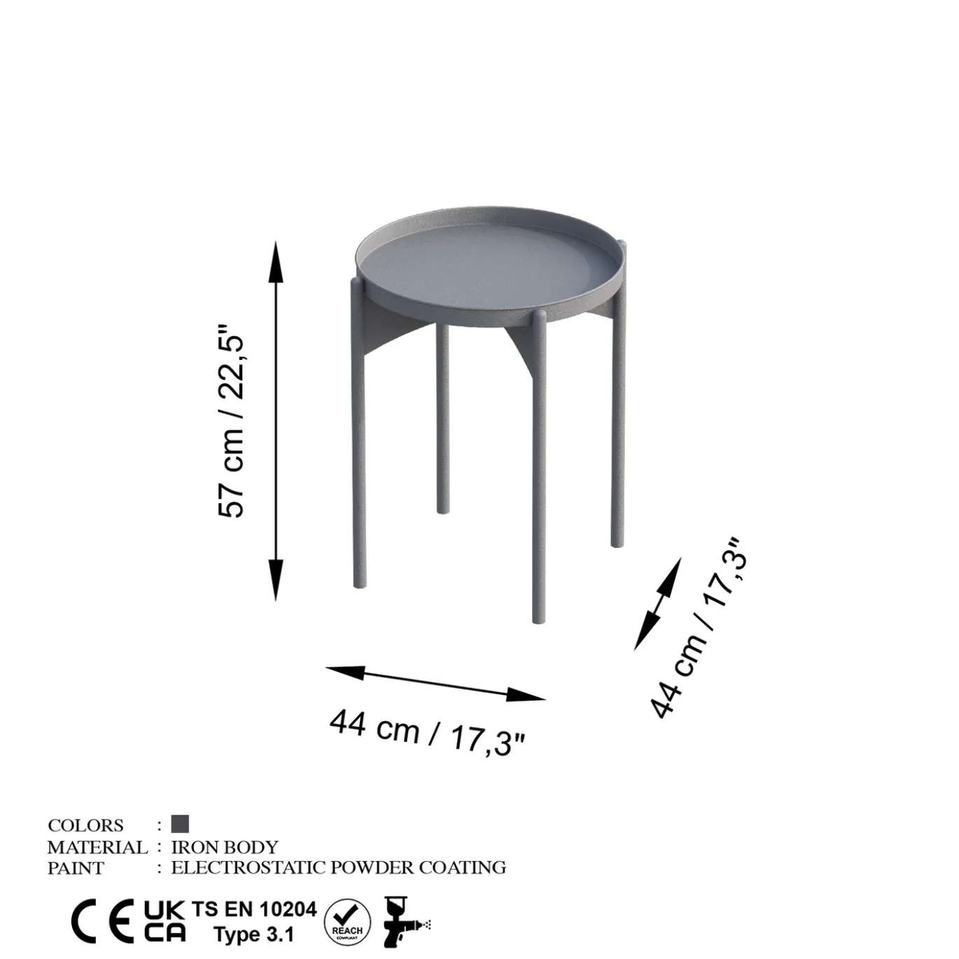 Salontafel Samuel Grijs
