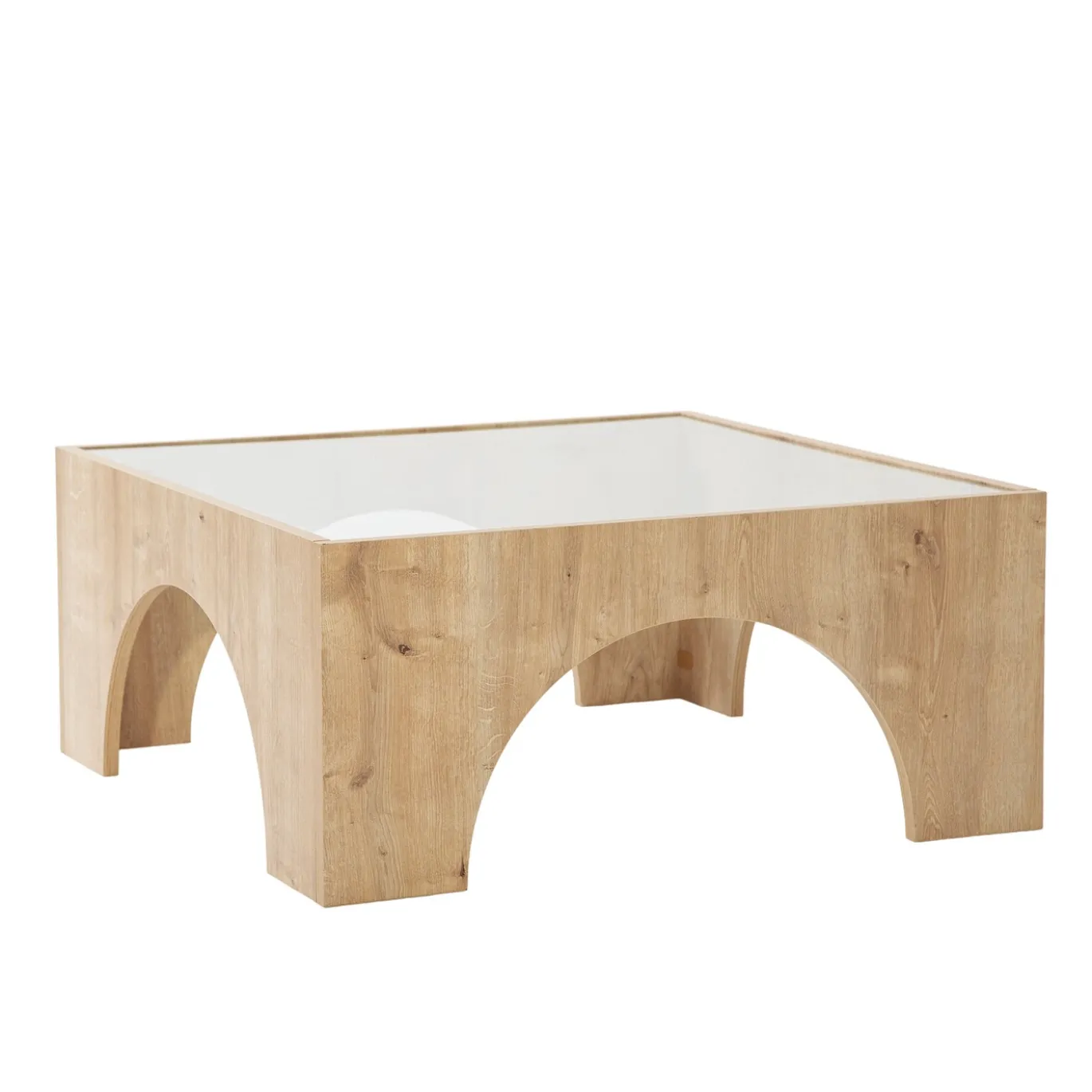 Salontafel Seine Glas/Naturel 80cm