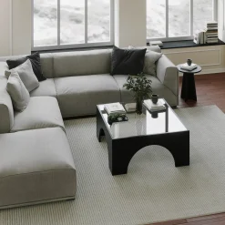 Salontafel Seine Glas/Zwart 80cm