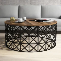 Salontafel Selin Walnoot Ø90cm