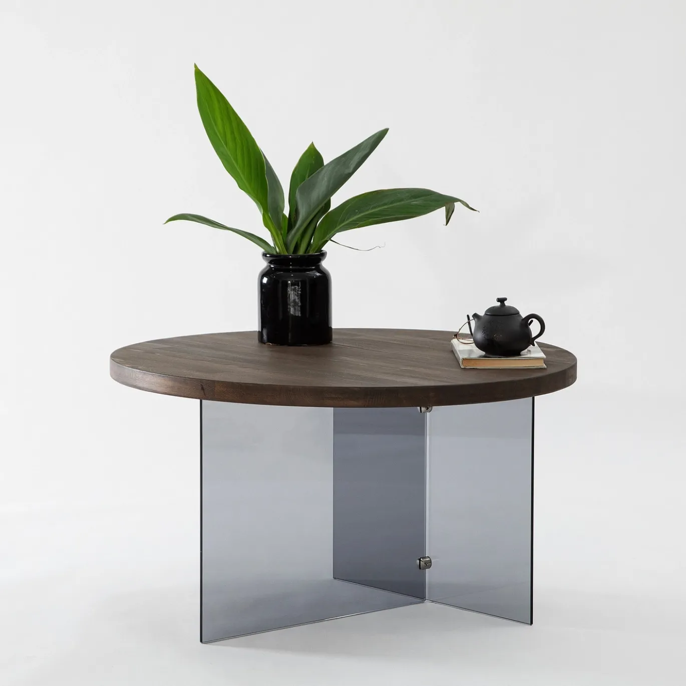 Salontafel Serenity Walnoot/Smoke Ø70cm