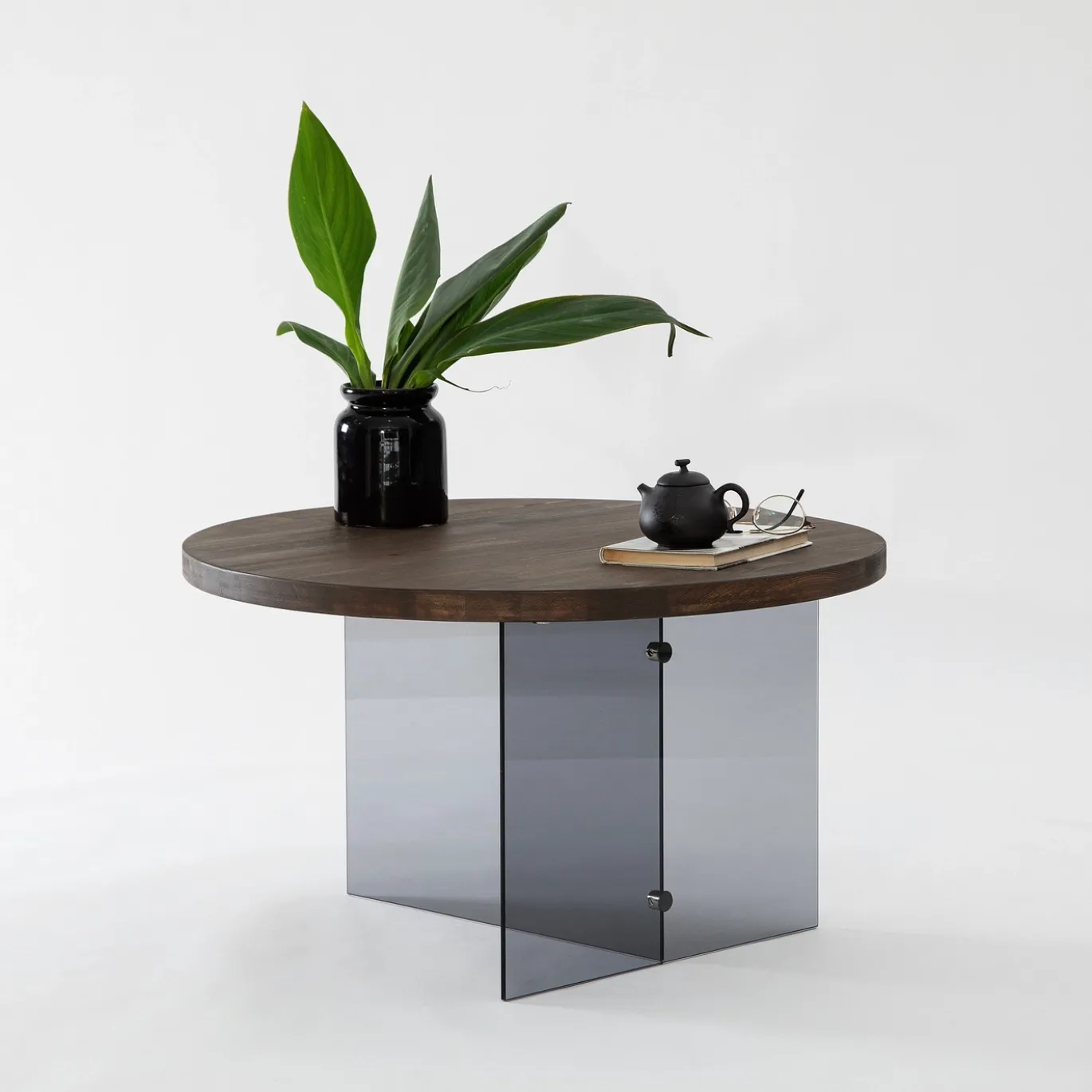 Salontafel Serenity Walnoot/Smoke Ø70cm