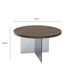 Salontafel Serenity Walnoot/Smoke Ø70cm