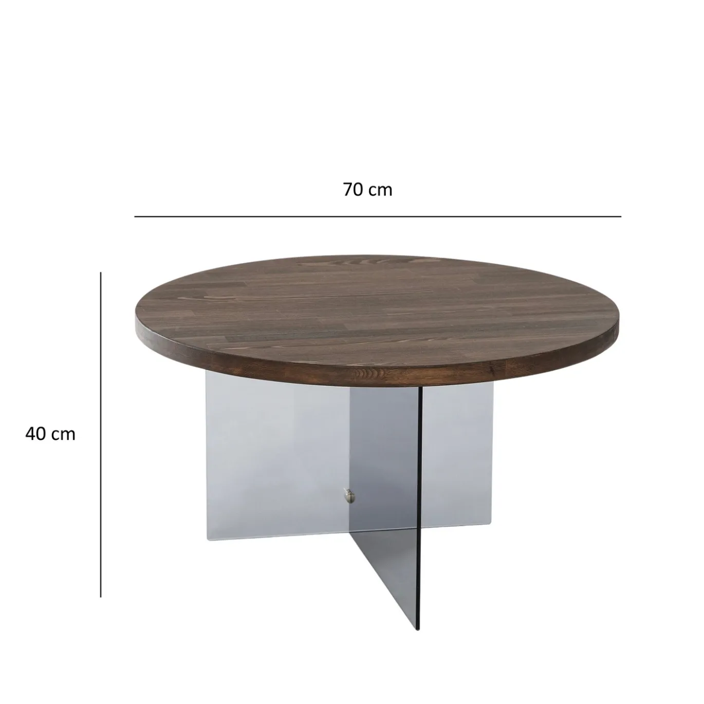 Salontafel Serenity Walnoot/Smoke Ø70cm