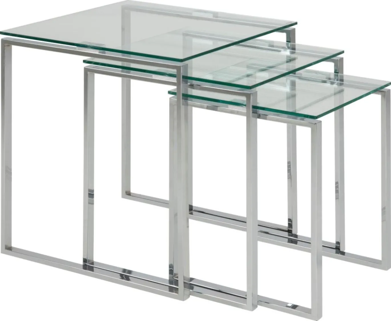 Salontafel Set Jordis Glas Clear 50cm - Giga Living