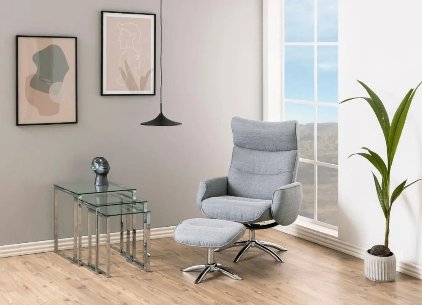 Salontafel Set Jordis Glas Clear 50cm - Giga Living