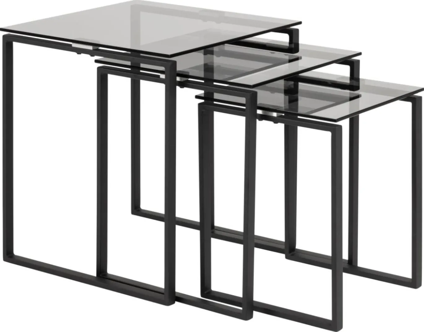 Salontafel Set Jordis Glas Smoked 50cm - Giga Living