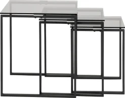 Salontafel Set Jordis Glas Smoked 50cm - Giga Living