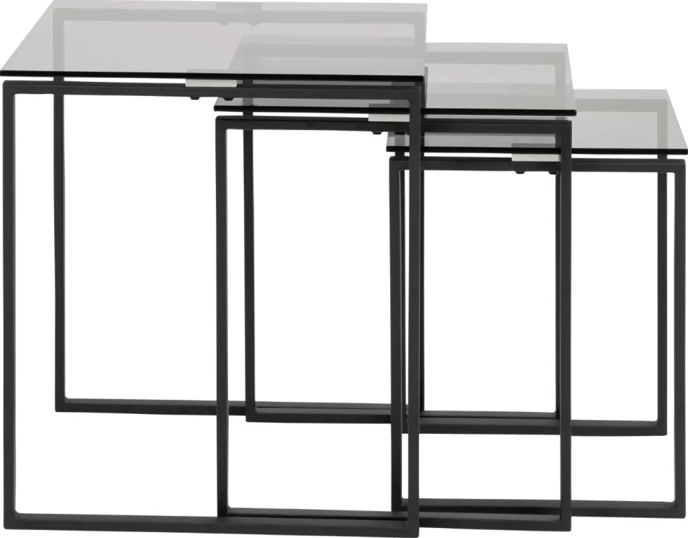 Salontafel Set Jordis Glas Smoked 50cm - Giga Living