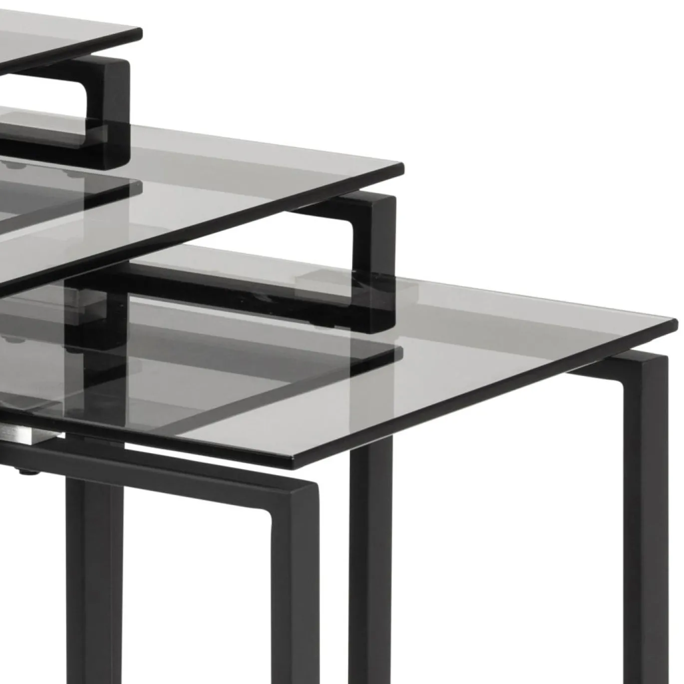 Salontafel Set Jordis Glas Smoked 50cm - Giga Living