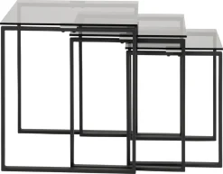 Salontafel Set Jordis Glas Smoked 50cm - Giga Living