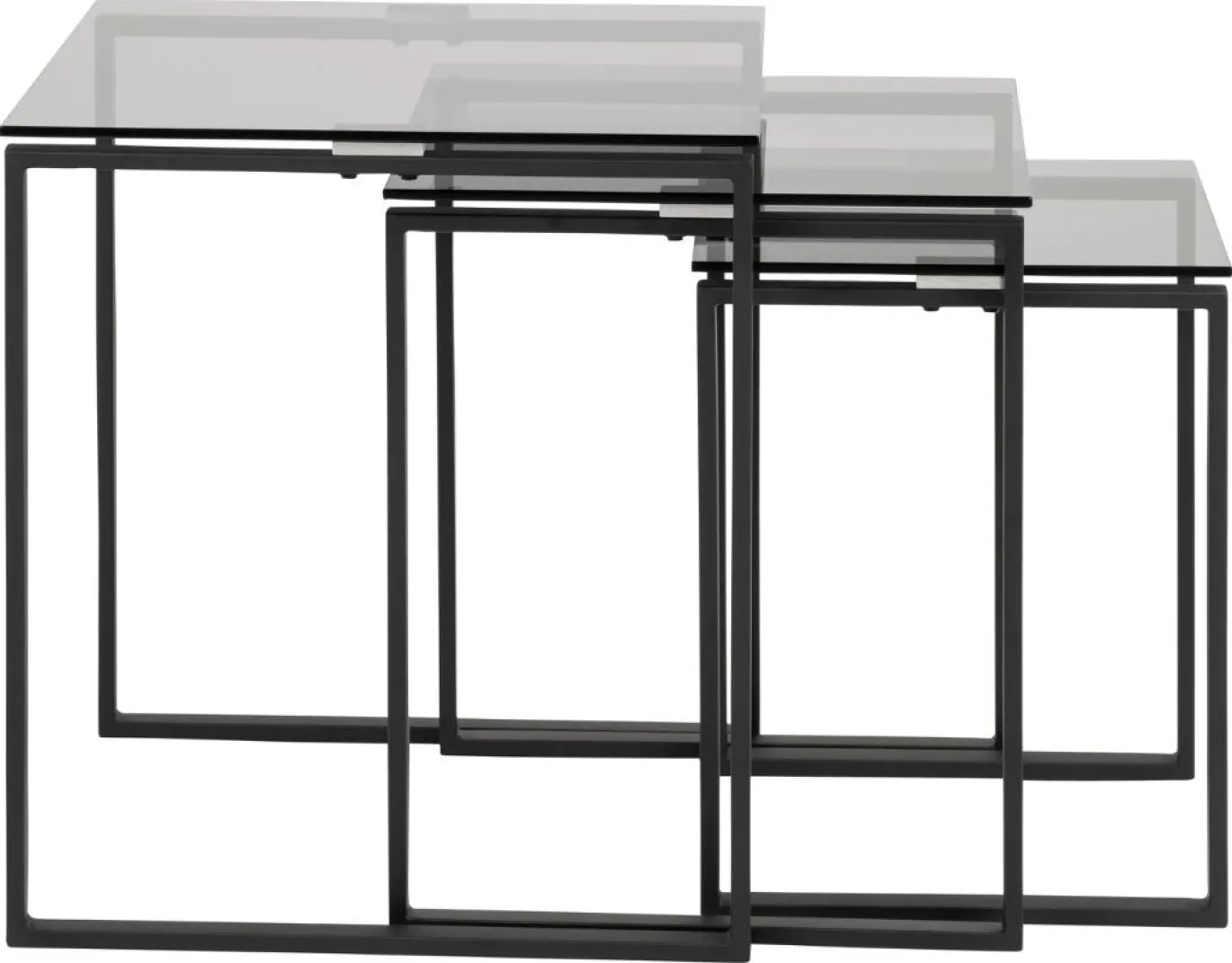 Salontafel Set Jordis Glas Smoked 50cm - Giga Living