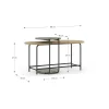 Salontafel Set Rosie Eiken/groen - Giga Meubel