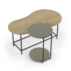 Salontafel Set Rosie Eiken/groen - Giga Meubel